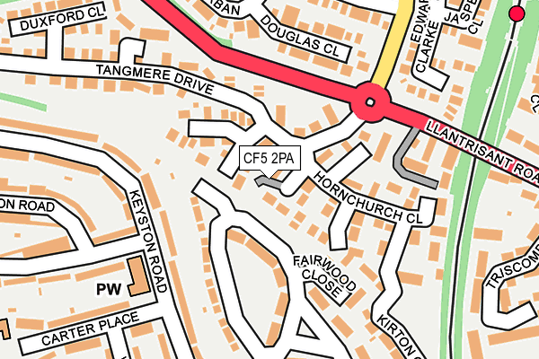 CF5 2PA map - OS OpenMap – Local (Ordnance Survey)