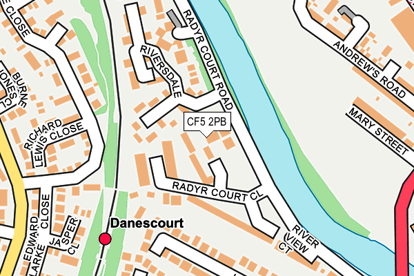 CF5 2PB map - OS OpenMap – Local (Ordnance Survey)