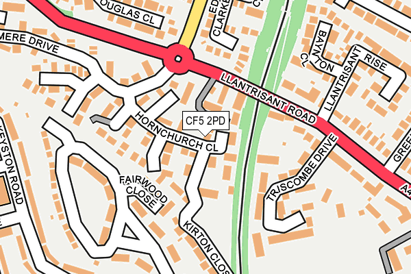 CF5 2PD map - OS OpenMap – Local (Ordnance Survey)