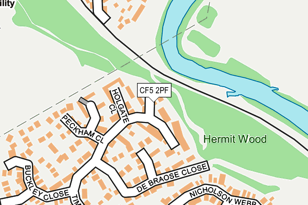 CF5 2PF map - OS OpenMap – Local (Ordnance Survey)