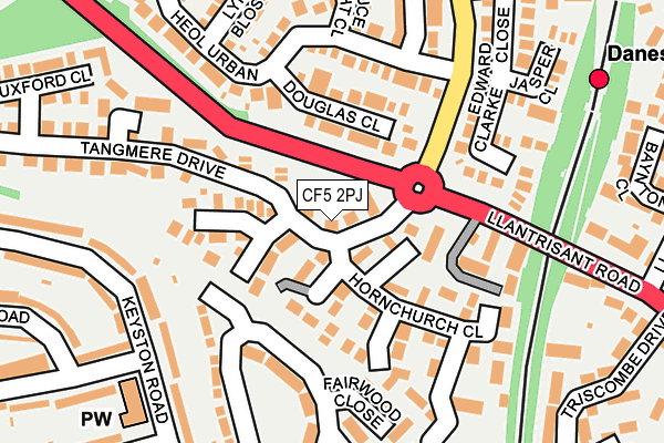 CF5 2PJ map - OS OpenMap – Local (Ordnance Survey)