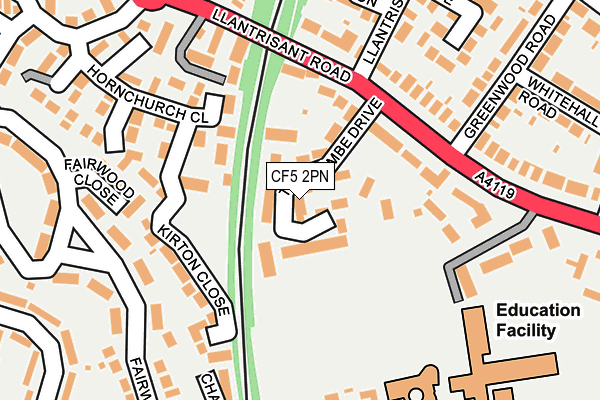 CF5 2PN map - OS OpenMap – Local (Ordnance Survey)
