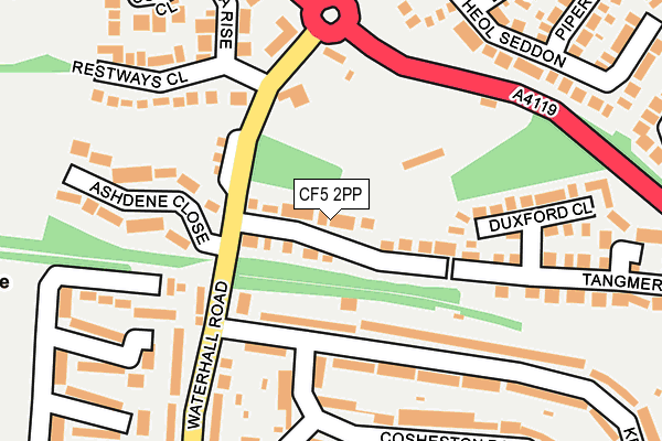 CF5 2PP map - OS OpenMap – Local (Ordnance Survey)