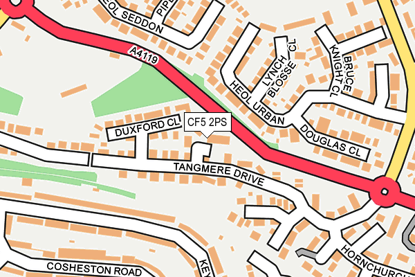 CF5 2PS map - OS OpenMap – Local (Ordnance Survey)