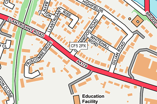 CF5 2PX map - OS OpenMap – Local (Ordnance Survey)