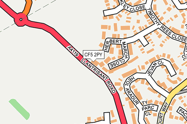 CF5 2PY map - OS OpenMap – Local (Ordnance Survey)