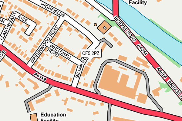 CF5 2PZ map - OS OpenMap – Local (Ordnance Survey)