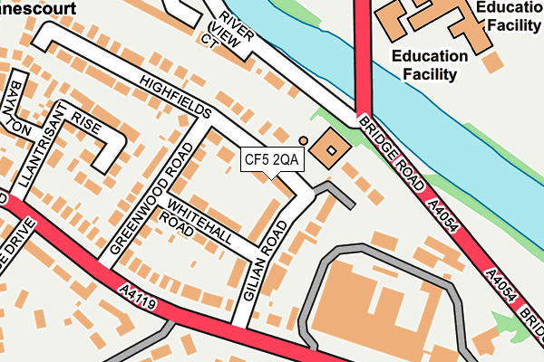 CF5 2QA map - OS OpenMap – Local (Ordnance Survey)