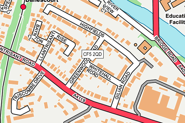CF5 2QD map - OS OpenMap – Local (Ordnance Survey)