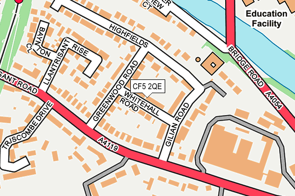 CF5 2QE map - OS OpenMap – Local (Ordnance Survey)