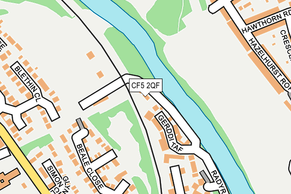 CF5 2QF map - OS OpenMap – Local (Ordnance Survey)