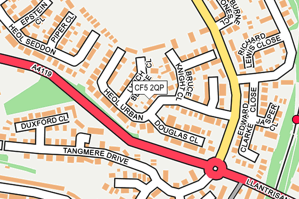 CF5 2QP map - OS OpenMap – Local (Ordnance Survey)