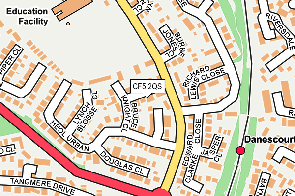 CF5 2QS map - OS OpenMap – Local (Ordnance Survey)