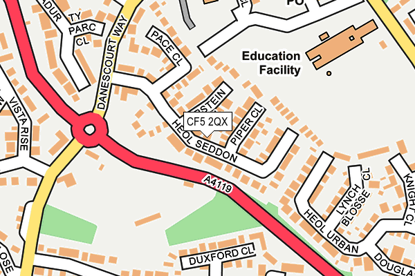 CF5 2QX map - OS OpenMap – Local (Ordnance Survey)