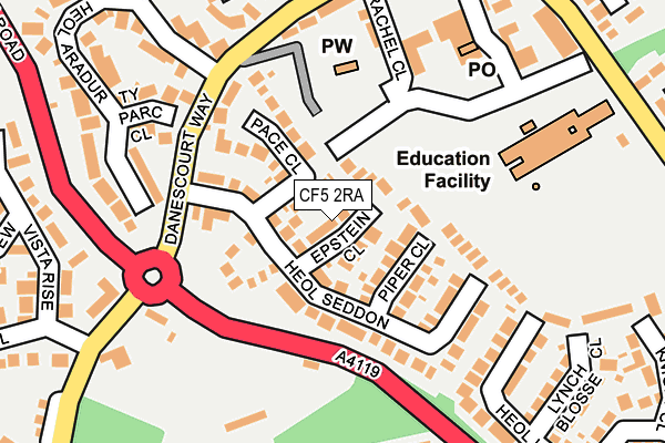 CF5 2RA map - OS OpenMap – Local (Ordnance Survey)