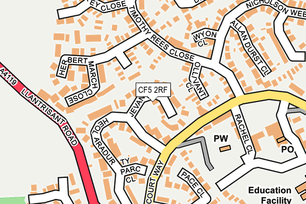 CF5 2RF map - OS OpenMap – Local (Ordnance Survey)