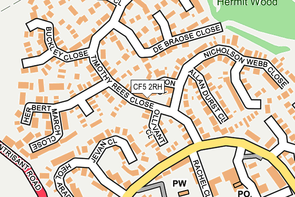 CF5 2RH map - OS OpenMap – Local (Ordnance Survey)