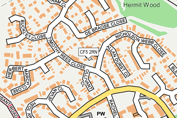 CF5 2RN map - OS OpenMap – Local (Ordnance Survey)