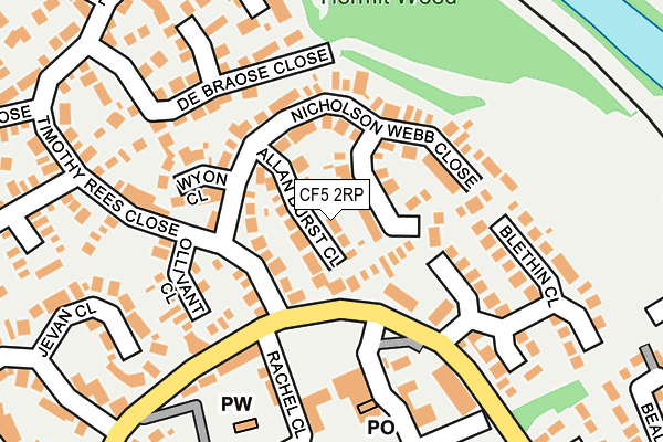 CF5 2RP map - OS OpenMap – Local (Ordnance Survey)