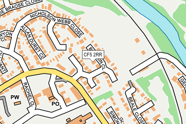 CF5 2RR map - OS OpenMap – Local (Ordnance Survey)