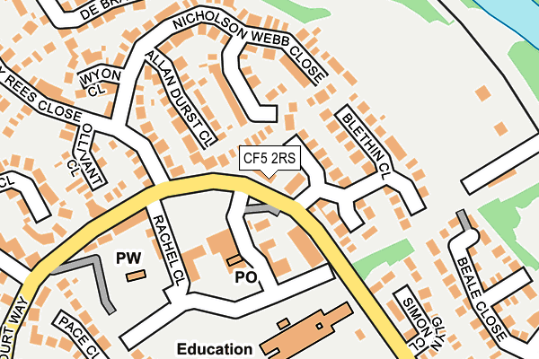 CF5 2RS map - OS OpenMap – Local (Ordnance Survey)