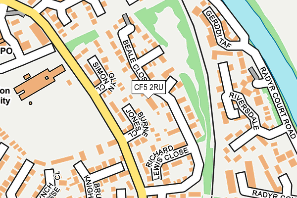CF5 2RU map - OS OpenMap – Local (Ordnance Survey)