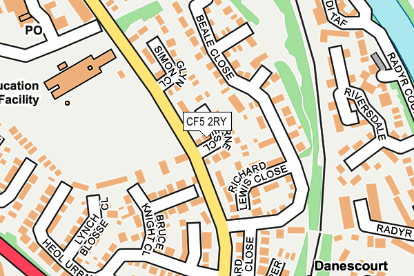 CF5 2RY map - OS OpenMap – Local (Ordnance Survey)