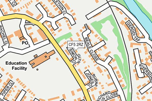 CF5 2RZ map - OS OpenMap – Local (Ordnance Survey)