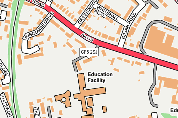 CF5 2SJ map - OS OpenMap – Local (Ordnance Survey)