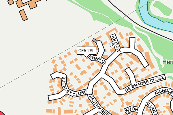 CF5 2SL map - OS OpenMap – Local (Ordnance Survey)