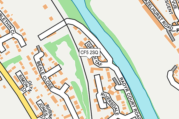 CF5 2SQ map - OS OpenMap – Local (Ordnance Survey)