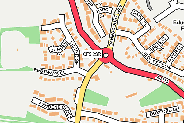 CF5 2SR map - OS OpenMap – Local (Ordnance Survey)