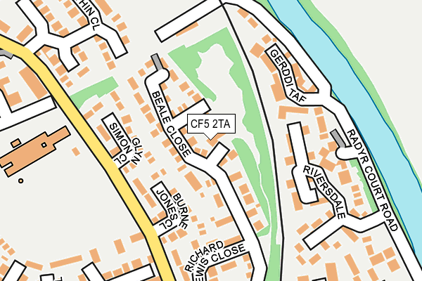 CF5 2TA map - OS OpenMap – Local (Ordnance Survey)