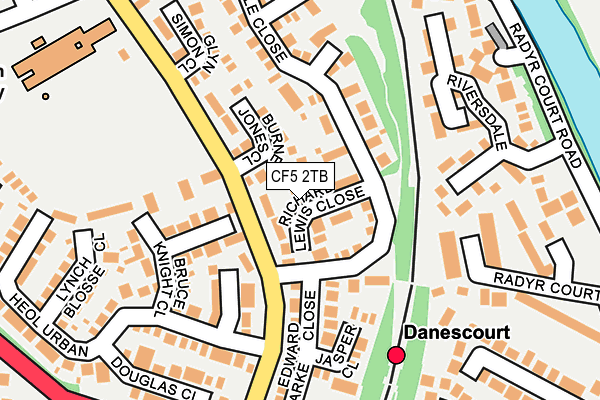 CF5 2TB map - OS OpenMap – Local (Ordnance Survey)