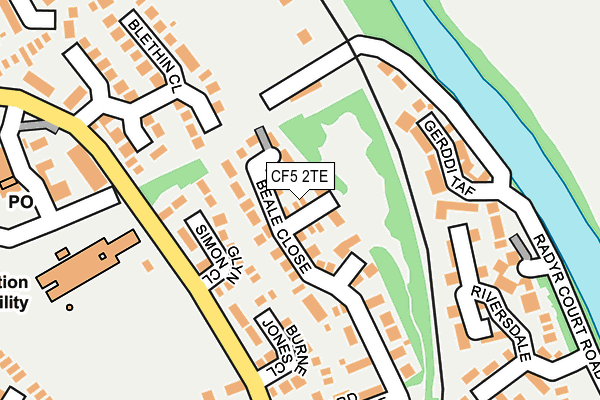 CF5 2TE map - OS OpenMap – Local (Ordnance Survey)