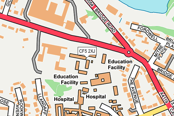 CF5 2XJ map - OS OpenMap – Local (Ordnance Survey)