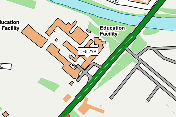 CF5 2YB map - OS OpenMap – Local (Ordnance Survey)