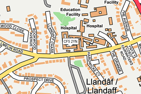 CF5 2YN map - OS OpenMap – Local (Ordnance Survey)