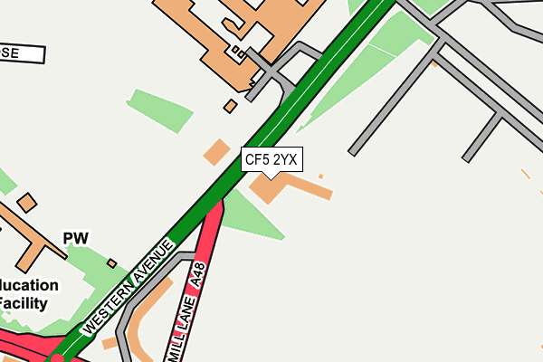 CF5 2YX map - OS OpenMap – Local (Ordnance Survey)