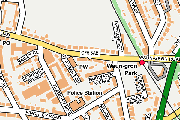 CF5 3AE map - OS OpenMap – Local (Ordnance Survey)