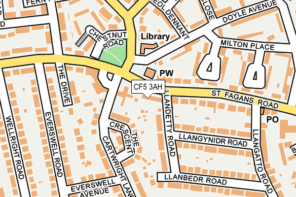 CF5 3AH map - OS OpenMap – Local (Ordnance Survey)
