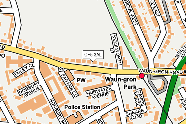 CF5 3AL map - OS OpenMap – Local (Ordnance Survey)