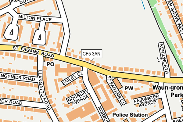 CF5 3AN map - OS OpenMap – Local (Ordnance Survey)