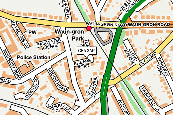 CF5 3AP map - OS OpenMap – Local (Ordnance Survey)