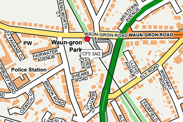 CF5 3AQ map - OS OpenMap – Local (Ordnance Survey)