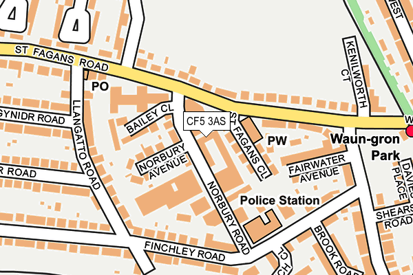 CF5 3AS map - OS OpenMap – Local (Ordnance Survey)