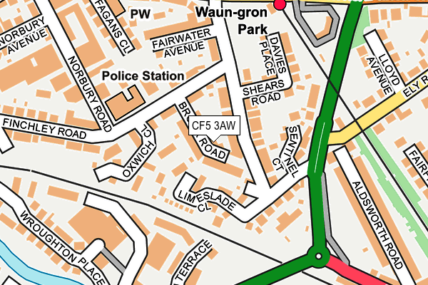 CF5 3AW map - OS OpenMap – Local (Ordnance Survey)