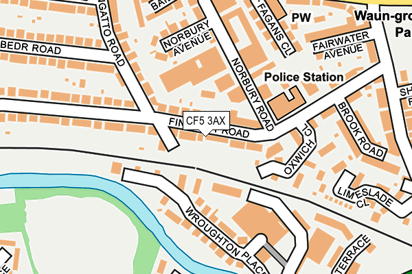 CF5 3AX map - OS OpenMap – Local (Ordnance Survey)