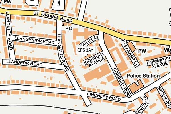 CF5 3AY map - OS OpenMap – Local (Ordnance Survey)