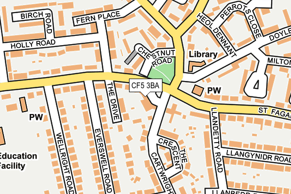 CF5 3BA map - OS OpenMap – Local (Ordnance Survey)